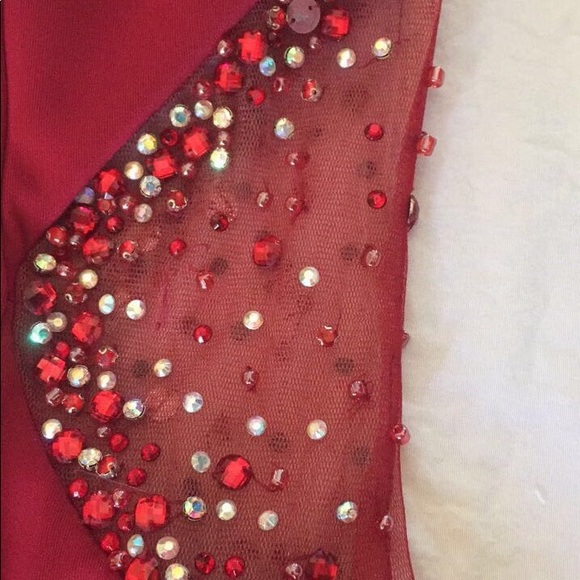 Wine red Tiffany Designs prom dress - Picture 3 of 5